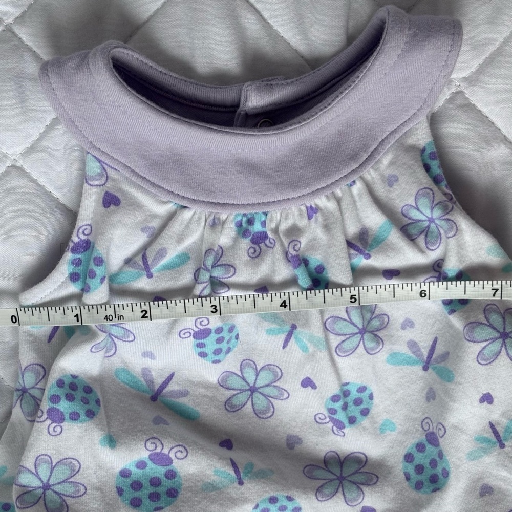 ⭒ NB Koalababy Pastel Dress Purple White Floral Ruffle Mesh Diaper Cover Bugs ⭒ - Picture 7 of 8